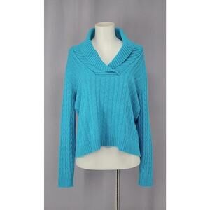 Lauren Ralph Lauren Sweater Womens Medium Silk Cashmere Shawl Collar Cable